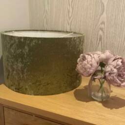 Handmade Lampshade in A Beautiful Olive Green Velvet Fabric, Various Sizes Available, Ceiling Or Table/Floor Lamp Options - thumbnail 2