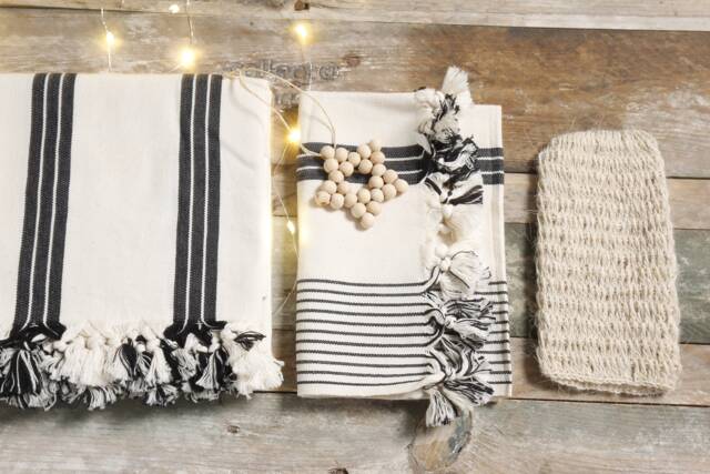 Bath Towels Gift Set, For Christmas, For Mother, , Boho Gift Set, Spa Hammam Christmas Set - image 1