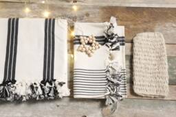 Bath Towels Gift Set, For Christmas, For Mother, , Boho Gift Set, Spa Hammam Christmas Set - thumbnail 1
