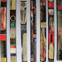 Large Big Wall Abstract Wood Metal Mid Century Modern Totems Textural Tribal Assemblages Rustic Natural Art Collage Reliefs Found Objects - thumbnail 4