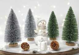 Sparkly Mint Green Sisal Christmas Tree Miniature Holiday Decor - thumbnail 1