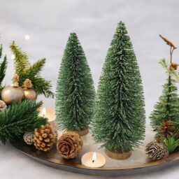 Sparkly Mint Green Sisal Christmas Tree Miniature Holiday Decor - thumbnail 2