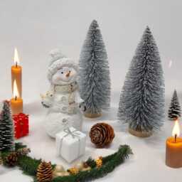 Sparkly Mint Green Sisal Christmas Tree Miniature Holiday Decor - thumbnail 3