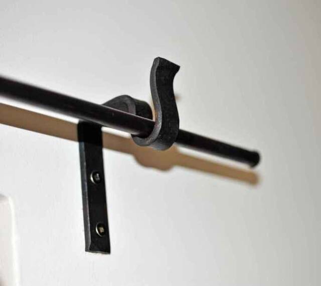 Hand-Forged Curtain Rod With 2 Brackets, Forged Rod, Custom-Made Iron Hand-Forged - image 1