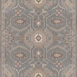 Hand Knotted Wool Oushak Rug, Traditional Tribal Inspired, Powder Blue Home Decor Runner - thumbnail 2