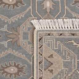 Hand Knotted Wool Oushak Rug, Traditional Tribal Inspired, Powder Blue Home Decor Runner - thumbnail 3