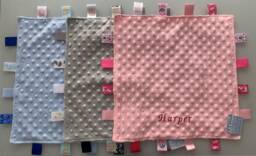 Personalised Baby Taggy Blanket - Embroidered Name & Cars 35cm X Comforter Blanket