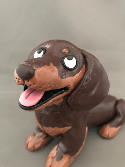 Chocolate & Tan Dachshund Dog Figurine - image 1