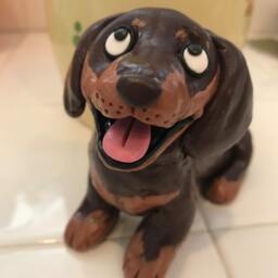 Chocolate & Tan Dachshund Dog Figurine - thumbnail 4