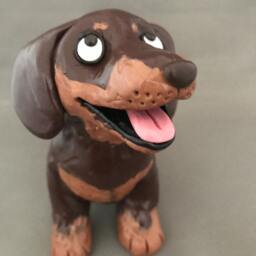 Chocolate & Tan Dachshund Dog Figurine - thumbnail 3