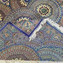 Handmade Persian Mahi Wool Rug 5x7 Ft Navy, Cream & Teal Floral - thumbnail 3