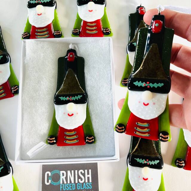 Fused Glass Nut Cracker, Toy Solider Christmas Decoration, Tree Decor, Cornish Fused Glass - image 1