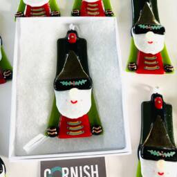 Fused Glass Nut Cracker, Toy Solider Christmas Decoration, Tree Decor, Cornish Fused Glass - thumbnail 2