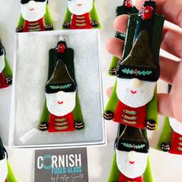 Fused Glass Nut Cracker, Toy Solider Christmas Decoration, Tree Decor, Cornish Fused Glass - thumbnail 3