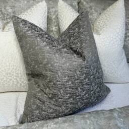 steel Grey Textured Cushion Cover, Perfect Pillow Cover For Charcoal Sofa Or Bed, Decorative Throw Pillow, Designer John Lewis - thumbnail 1