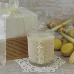 Handmade Soy Wax Candle Boho Cream Lace 13Th Wedding Anniversary Gift - thumbnail 4
