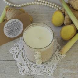 Handmade Soy Wax Candle Boho Cream Lace 13Th Wedding Anniversary Gift - thumbnail 2