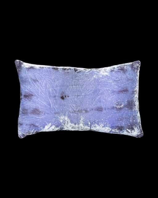 Lavender Purple Velvet Lumbar Pillow Cover, Tie Dye Decorative Pillow, Handmade - image 1