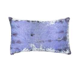 Lavender Purple Velvet Lumbar Pillow Cover, Tie Dye Decorative Pillow, Handmade - thumbnail 2