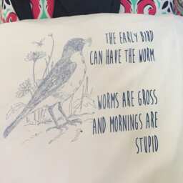 Early Bird Pillowcase, Worms Are Stupid Pillowcase - thumbnail 2