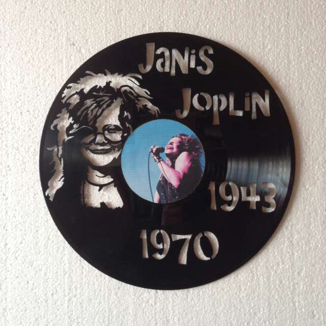 Wall Decoration/Clock in A Real Vinyl Record 33 Tours Recycled - Janis Joplin - image 1