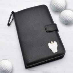 Angel Design - Personalised Leatherette Golf Organiser Complete With Divot Repairer, Marker, Tees, Scorecard & Pencils