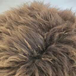 Rare Breed Sheepskin Round Pouffe - Long Wool Foot Stool, Eco-Friendly Home Decor - thumbnail 4
