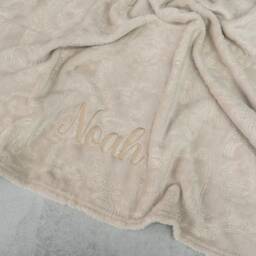 Personalised Embroidered Coffee Baby Blanket - New Gift Pram - thumbnail 2