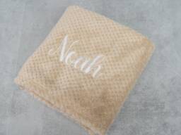 Personalised Embroidered Coffee Baby Blanket - New Gift Pram - thumbnail 1