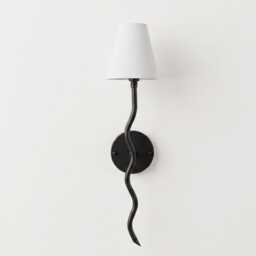 Wall Light Matte Black Modern Wavy Sconce, Luxury Minimalist Bedroom Bedside Lamp, Scandinavian Lighting Fixture - thumbnail 2
