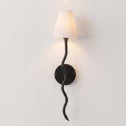 Wall Light Matte Black Modern Wavy Sconce, Luxury Minimalist Bedroom Bedside Lamp, Scandinavian Lighting Fixture - thumbnail 3