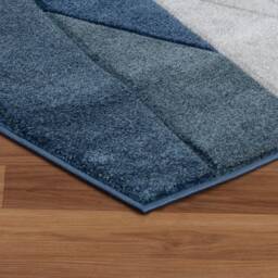 New Small Large Blue Silver Grey Argyle Design Area Rugs Mats - thumbnail 4