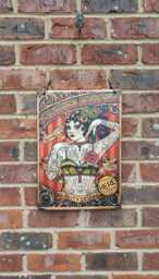 Tattoo Lady Faux Leather Sign Indoor Hanging Wall Art - thumbnail 1