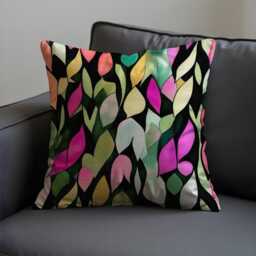 stained Glass Leaf Cushion Cover, Colorful Artistic Pillowcase, Bold Nature Inspired Decor Accent, Made To Measure Throw Pillow Cover - thumbnail 3