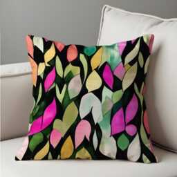 stained Glass Leaf Cushion Cover, Colorful Artistic Pillowcase, Bold Nature Inspired Decor Accent, Made To Measure Throw Pillow Cover - thumbnail 4