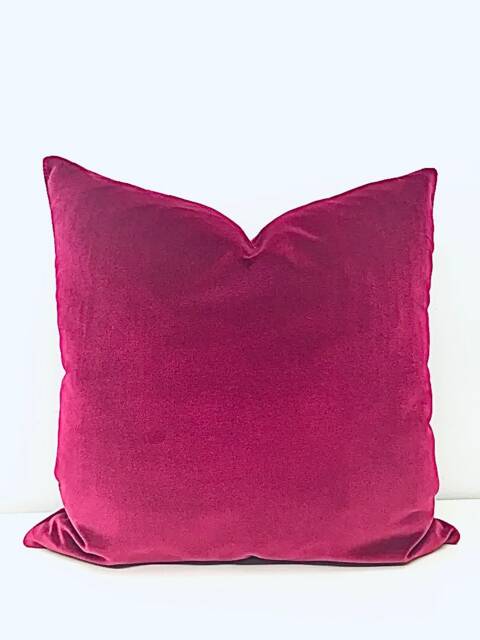 Luxury Dark Fuchsia Velvet Pillow Cover Decorative Throw Cushion - image 1