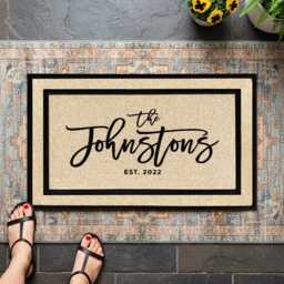 Personalized Family Name Doormat With Established Date, Washable Outdoor Rug - thumbnail 4