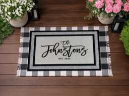 Personalized Family Name Doormat With Established Date, Washable Outdoor Rug - thumbnail 1