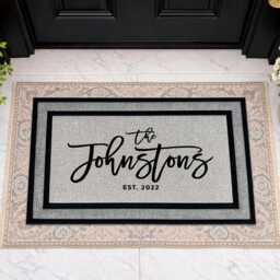 Personalized Family Name Doormat With Established Date, Washable Outdoor Rug - thumbnail 3