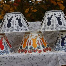 Yellow Deer With Multicolor Floral Designs/ Table Lampshade/ Christmas Gift/Floor Lampshade - thumbnail 4