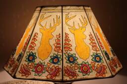 Yellow Deer With Multicolor Floral Designs/ Table Lampshade/ Christmas Gift/Floor Lampshade