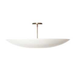 Modern White Bowl Pendant Light - Minimalist Ceiling Lighting Fixture - thumbnail 1