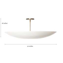 Modern White Bowl Pendant Light - Minimalist Ceiling Lighting Fixture - thumbnail 3