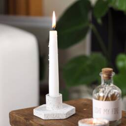 Handmade Concrete Hex Candle Holder Modern Home Decor