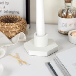 Handmade Concrete Hex Candle Holder Modern Home Decor - thumbnail 2