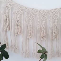 Macrame Wall Hanging Bohemian Garland Boho Nursery Decor Baby Girl Room Bedroom Wedding Tassels First Birthday - thumbnail 3