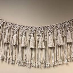 Macrame Wall Hanging Bohemian Garland Boho Nursery Decor Baby Girl Room Bedroom Wedding Tassels First Birthday - thumbnail 2