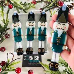 Fused Glass Nut Cracker Toy Solider Christmas Decoration, Tree Decor, Cornish Fused Glass - thumbnail 4