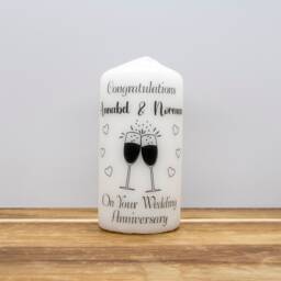 Personalised Champagne Glass Anniversary Candle 25Th 50Th 60Th 75Th Couple Gift Engagement D??cor - thumbnail 3