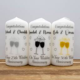 Personalised Champagne Glass Anniversary Candle 25Th 50Th 60Th 75Th Couple Gift Engagement D??cor - thumbnail 2